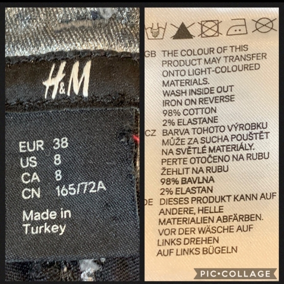 H&M silver jeans. Size 8 - Picture 2 of 8